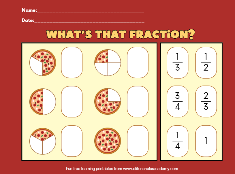 solve the fraction worksheet for grade 1 math