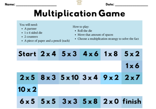 multiplication game grade 3
