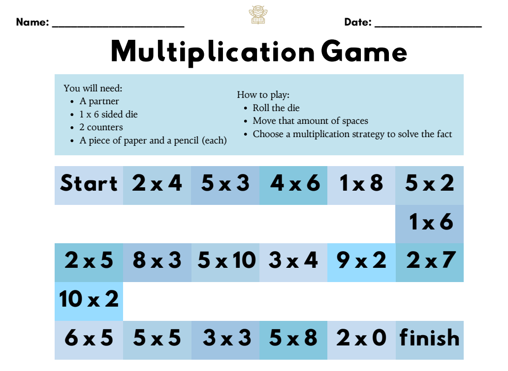 multiplication game grade 3