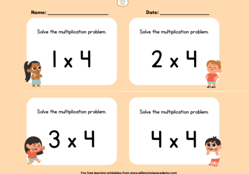 Grade 3rd Multiplication worksheet - Elite Scholar Academy