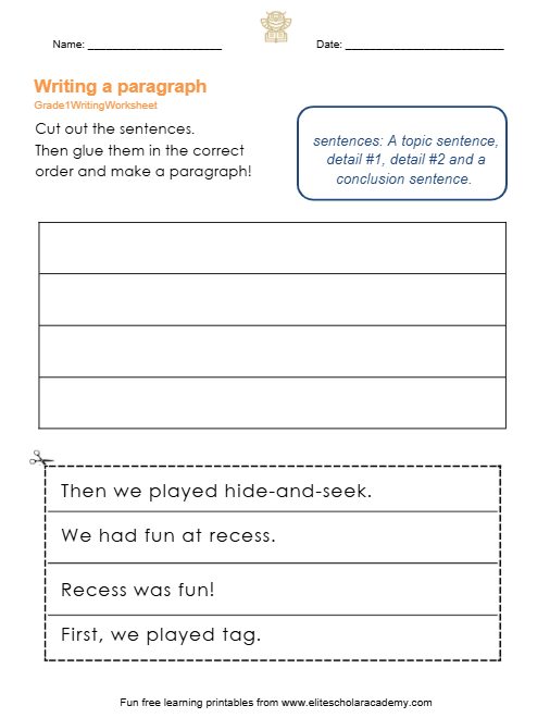 Free Grade 1 Writing Worksheets: Mastering the Flow of a Story