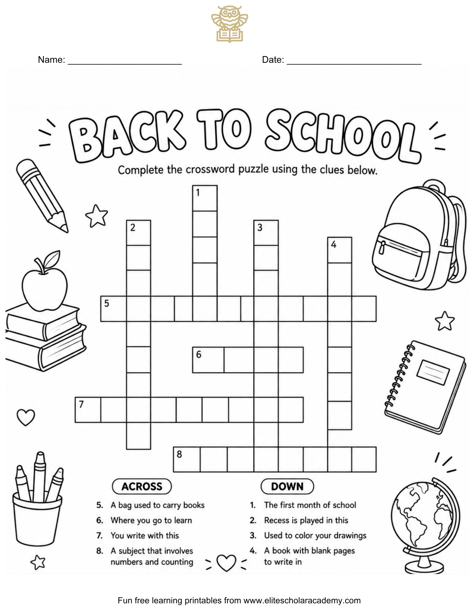 back to school - croosword- private school tampa